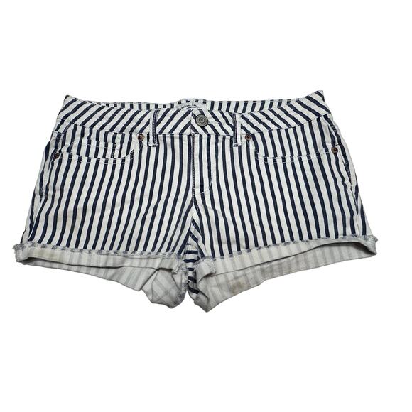 Aeropostale Mid rise Blue Striped Short Womens Size 5/6 - Picture 1 of 7